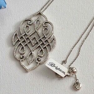 Brighton Tamal Silver Plated Crystal Celtic Knot‎ Pendant Necklace $138